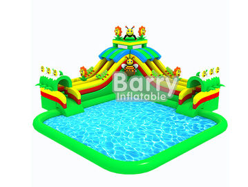 Sân chơi ngoài trời inflatable aqua công viên / 3 trượt inflatable nước vui vẻ cho trẻ em