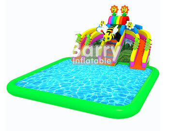 Sân chơi ngoài trời inflatable aqua công viên / 3 trượt inflatable nước vui vẻ cho trẻ em