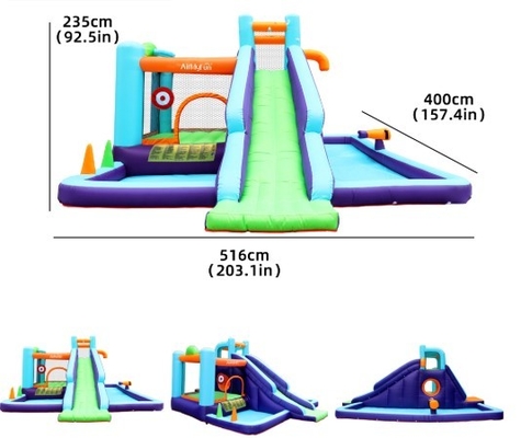 PVC Kids Bounce Backyard Slides Inflatable Chủ đề tùy chỉnh