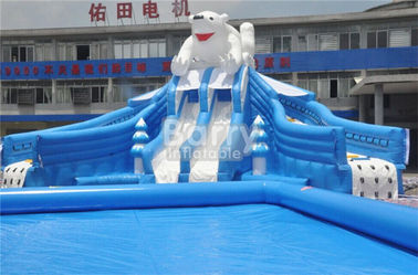 Ngoài trời Gấu Giant Inflatable Công viên nước Với EN14960 0.55mm PVC Tarpaulin Chất liệu