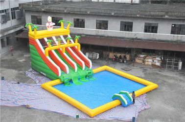 Bền Big Superman Air Inflatable Aqua Park Với Slide Đối với giải trí