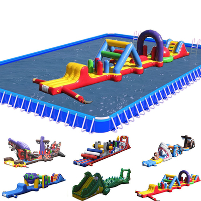 PVC trên nước đường đua chướng ngại vật bơm một làn đường Aqua chạy với trượt băng cho trẻ em và người lớn
