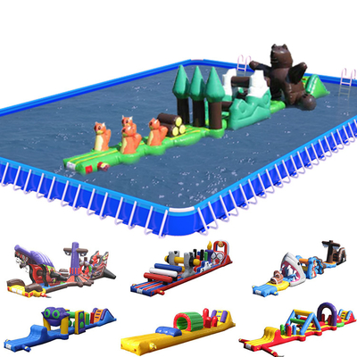 PVC trên nước đường đua chướng ngại vật bơm một làn đường Aqua chạy với trượt băng cho trẻ em và người lớn