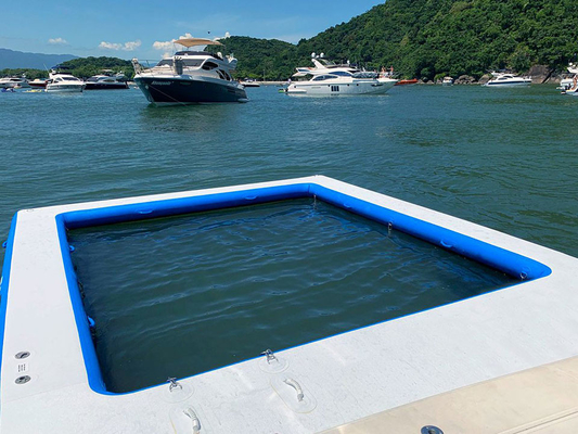 Yacht Outdoor Sports Drop Stitch Bể bơi biển bơm nổi Đại dương Bể bơi biển với lưới chống sứa