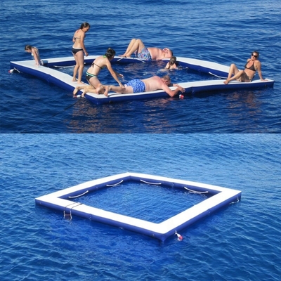 Yacht Outdoor Sports Drop Stitch Bể bơi biển bơm nổi Đại dương Bể bơi biển với lưới chống sứa