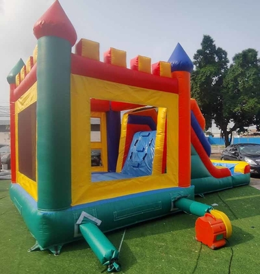 Thương mại lớp PVC trẻ em Logo tùy chỉnh ướt hoặc khô lâu đài Bounce House With Slide Mùa giải kiểu đồ chơi