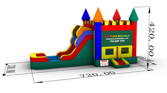 Thương mại lớp PVC trẻ em Logo tùy chỉnh ướt hoặc khô lâu đài Bounce House With Slide Mùa giải kiểu đồ chơi