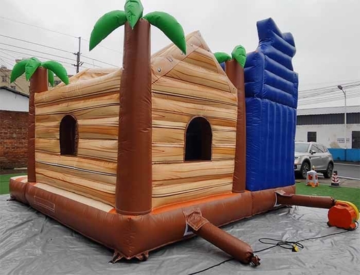 An toàn và bền vững Cây cọ Lâu đài nhảy Pirate Jungle Lâu đài nhảy với slide cho trẻ em Người lớn
