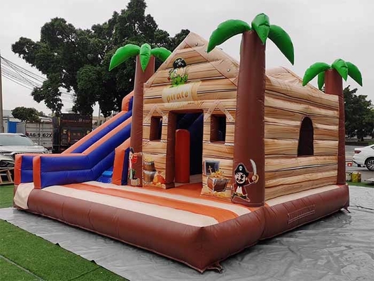 An toàn và bền vững Cây cọ Lâu đài nhảy Pirate Jungle Lâu đài nhảy với slide cho trẻ em Người lớn