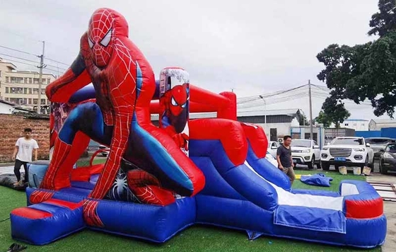 Nhà nhảy trong nhà / ngoài trời Spiderman với trượt băng cho các bữa tiệc trẻ em theo chủ đề