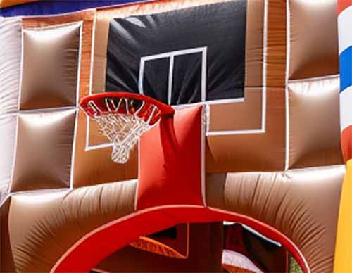 Thị trường Bouncy Castle Bóng rổ Bounce House với Hoop kết hợp với trò chơi thể thao