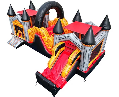 Đường đua chướng ngại vật tùy chỉnh Bounce House Combo Cho Trẻ em Giải trí ngoài trời trong nhà