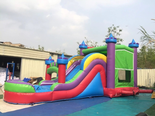 Cung điện ngoài trời vui nhộn Lâu đài bơm nhà với trượt và hồ bơi