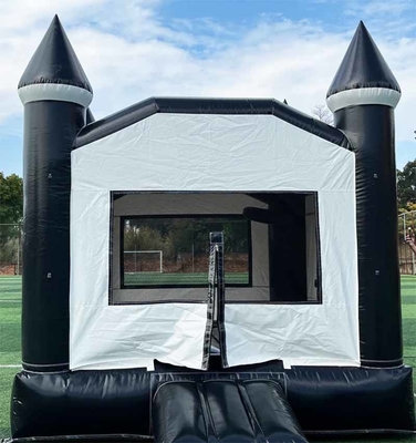 Trong nhà / ngoài trời Đen và trắng Tuxedo Bounce House Bánh trượt nước bơm cho bữa tiệc