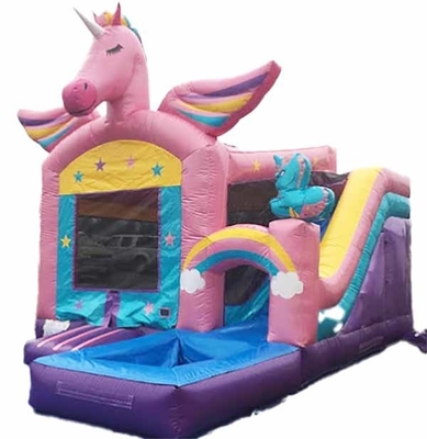 OEM/ODM Unicorn Bounce House Với Small Slide & Pool PVC Và Tùy chỉnh
