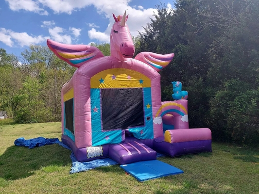 OEM/ODM Unicorn Bounce House Với Small Slide & Pool PVC Và Tùy chỉnh