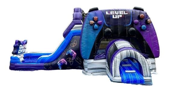 Tùy chỉnh và bền cao cấp lên Gamer Bounce House với slide cho công viên giải trí