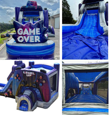 Tùy chỉnh và bền cao cấp lên Gamer Bounce House với slide cho công viên giải trí