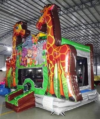 Logo Custom Giraffe Bounce House For Party Cho thuê doanh nghiệp