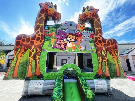 Logo Custom Giraffe Bounce House For Party Cho thuê doanh nghiệp