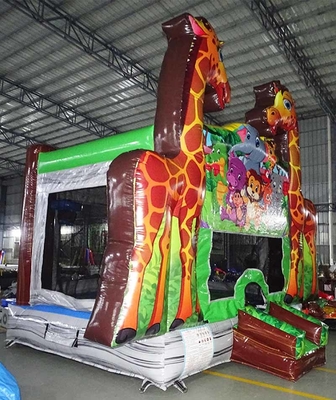 Logo Custom Giraffe Bounce House For Party Cho thuê doanh nghiệp