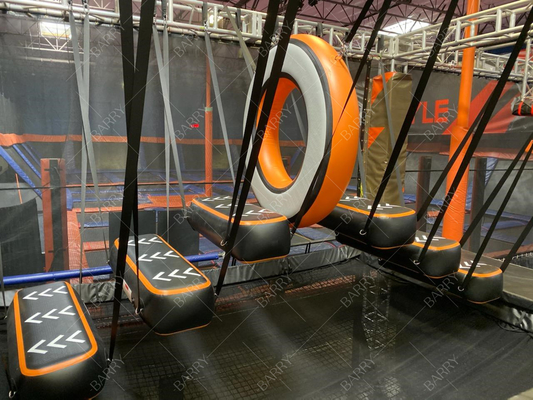 Drop Stitch Material Air Track Gym Indoor Park Thiết bị Air Obstacle Parkour Warrior Course Ring