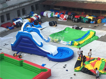 Thương mại khổng lồ Pvc Tarpaulin Inflatable nước Slides Với hồ bơi tùy chỉnh