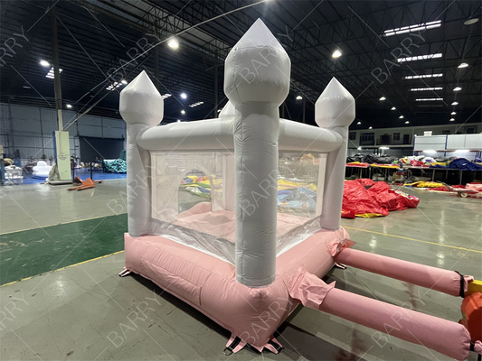 3.3x3m Trắng Và Hồng Đẹp Blowing Wedding Bouncer Slide Combo Jumping Castle Slide