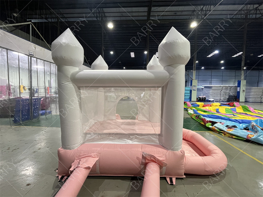 3.3x3m Trắng Và Hồng Đẹp Blowing Wedding Bouncer Slide Combo Jumping Castle Slide