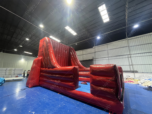 Đánh bóng trong nhà và ngoài trời Bounce Game Bungee Run Đỏ vui vẻ với 2 làn này