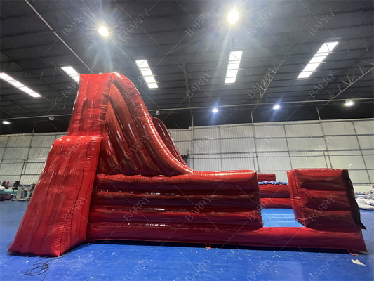 Đánh bóng trong nhà và ngoài trời Bounce Game Bungee Run Đỏ vui vẻ với 2 làn này