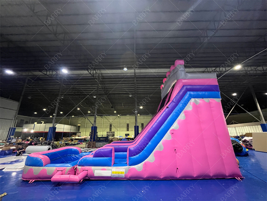8.4x3.6x6m Custom Jumper Bouncy Kids Pink Princess Bánh trượt nước bơm cho bữa tiệc