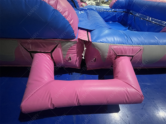 8.4x3.6x6m Custom Jumper Bouncy Kids Pink Princess Bánh trượt nước bơm cho bữa tiệc