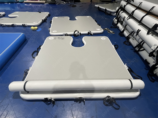 Trò chơi thể thao nước sang trọng 2x2x0.1m Xám bơm bến cảng nền tảng hạ cánh thảm cho thuyền dừng lại