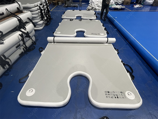 Trò chơi thể thao nước sang trọng 2x2x0.1m Xám bơm bến cảng nền tảng hạ cánh thảm cho thuyền dừng lại