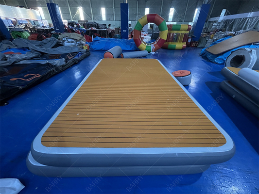 Trò chơi thể thao nước sang trọng Bana Inflatable Banana Inflatable Dock Platform Beach Party Bana Inflatable Floating Cabana
