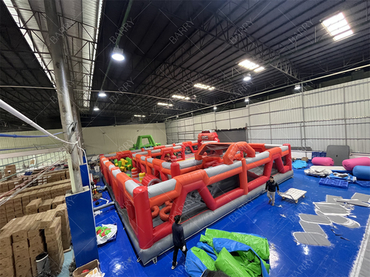 Công viên Trampoline Đỏ Thành phố vui vẻ Công viên giải trí nổi Công viên giải trí lớn cho người lớn Nhà nhảy nổi để bán cho trẻ em