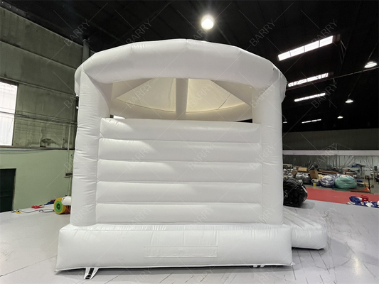 Nhà Bật Bơm Hơi Trong Nhà Màu Trắng 5x4.5x4.5m Có Mái Che, Nhà Nhún Bơm Hơi Dành Cho Đám Cưới
