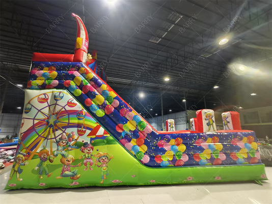 Clown Inflatable Slide 8x4.7x6.5m cho các bữa tiệc trẻ em PVC tùy chỉnh