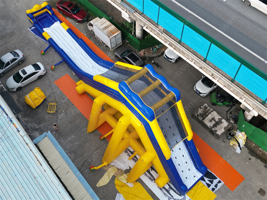 Cầu trượt nước bơm hơi khổng lồ thương mại 30x10.6m PVC cho công viên giải trí
