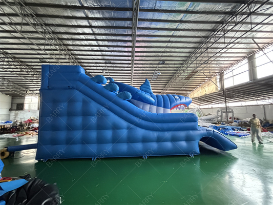 Cầu trượt bơm hơi hình cá mập lớn cho hồ bơi, cầu trượt nước bơm hơi mùa hè cho hồ bơi dành cho trẻ em và người lớn