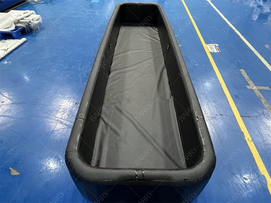 Black Rectangle Inflatable Drop Stitch Pool Công nghệ không khí đa năng