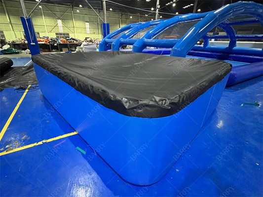 Bồn tắm nước đá màu xanh đậm Tùy chỉnh PVC Drop Stitch Bể bơi bơm hơi có nắp đậy cho trẻ em