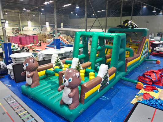 Giant Inflatable Jumping Bouncer Slide Obstacle Course Inflatable Game Obstacle Trampoline Park cho trẻ em và người lớn