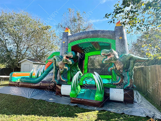 T-Rex Dinosaur Băng trượt nước bơm lên Nhà nhịp bơm bơm lên Tháp nhảy