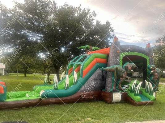 T-Rex Dinosaur Băng trượt nước bơm lên Nhà nhịp bơm bơm lên Tháp nhảy
