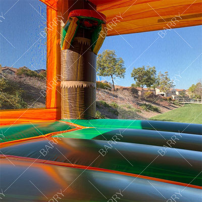 Nhà Bật Khủng Long cho Trẻ Em với Cầu Trượt - Lâu Đài Bơm Hơi Khủng Long, Cầu Trượt với Máy Bơm