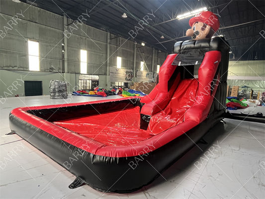 Commercial Super Mario Bros Theme Inflatable Water Slide With Pool For Sale Or Party Rental On Sale