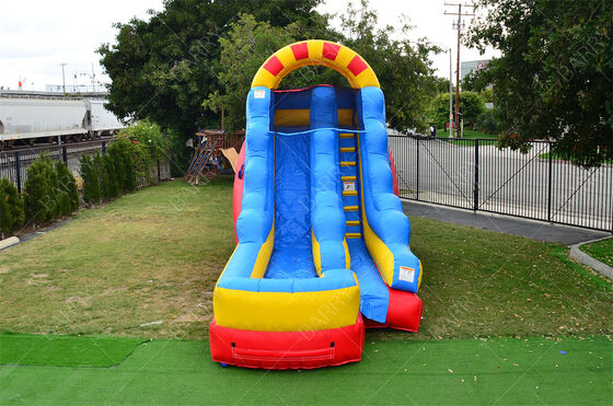 Cầu trượt nước hai làn 15ft thương mại với hồ bơi lớn, cầu trượt nước bơm hơi cho trẻ em