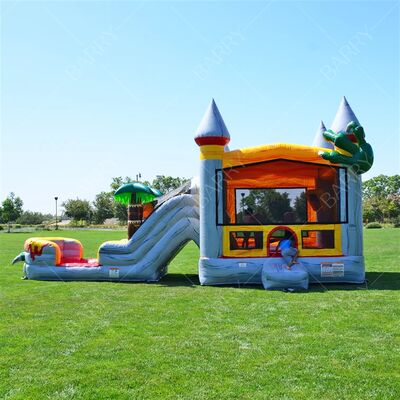 Nhà Bật Khủng Long Bouncer Bounce House Lâu Đài Bơm Hơi Thế Giới Khủng Long Bơm Hơi Với Cầu Trượt Hồ Bơi Nhà Nhảy Khủng Long